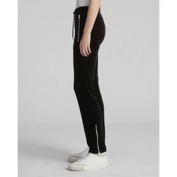 RAG & BONE Velvet Sweatpants Track Pant Black Sz XXS Black - Picture 2 of 8